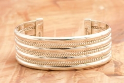 Artie Yellowhorse Sterling Silver Native American Bracelet